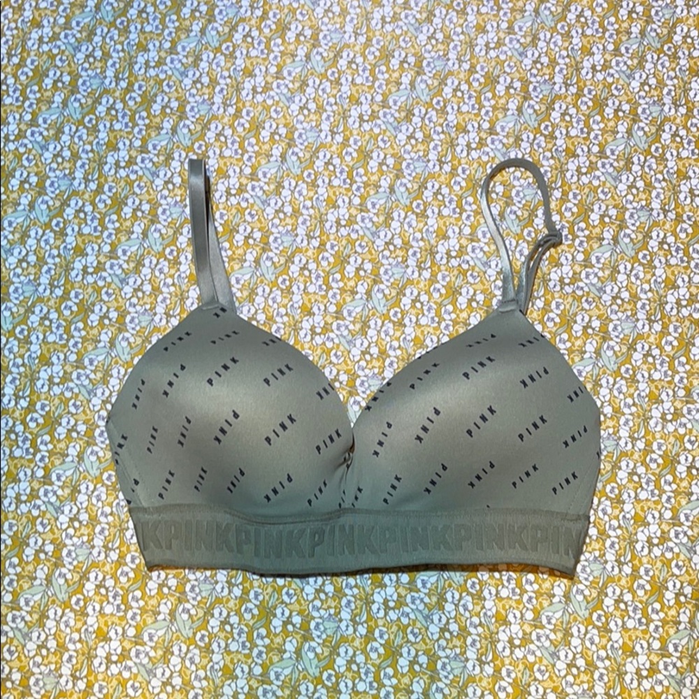 PINK Victoria’s Secret olive green wireless bra